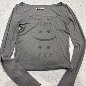 Gray Long Sleeve Top